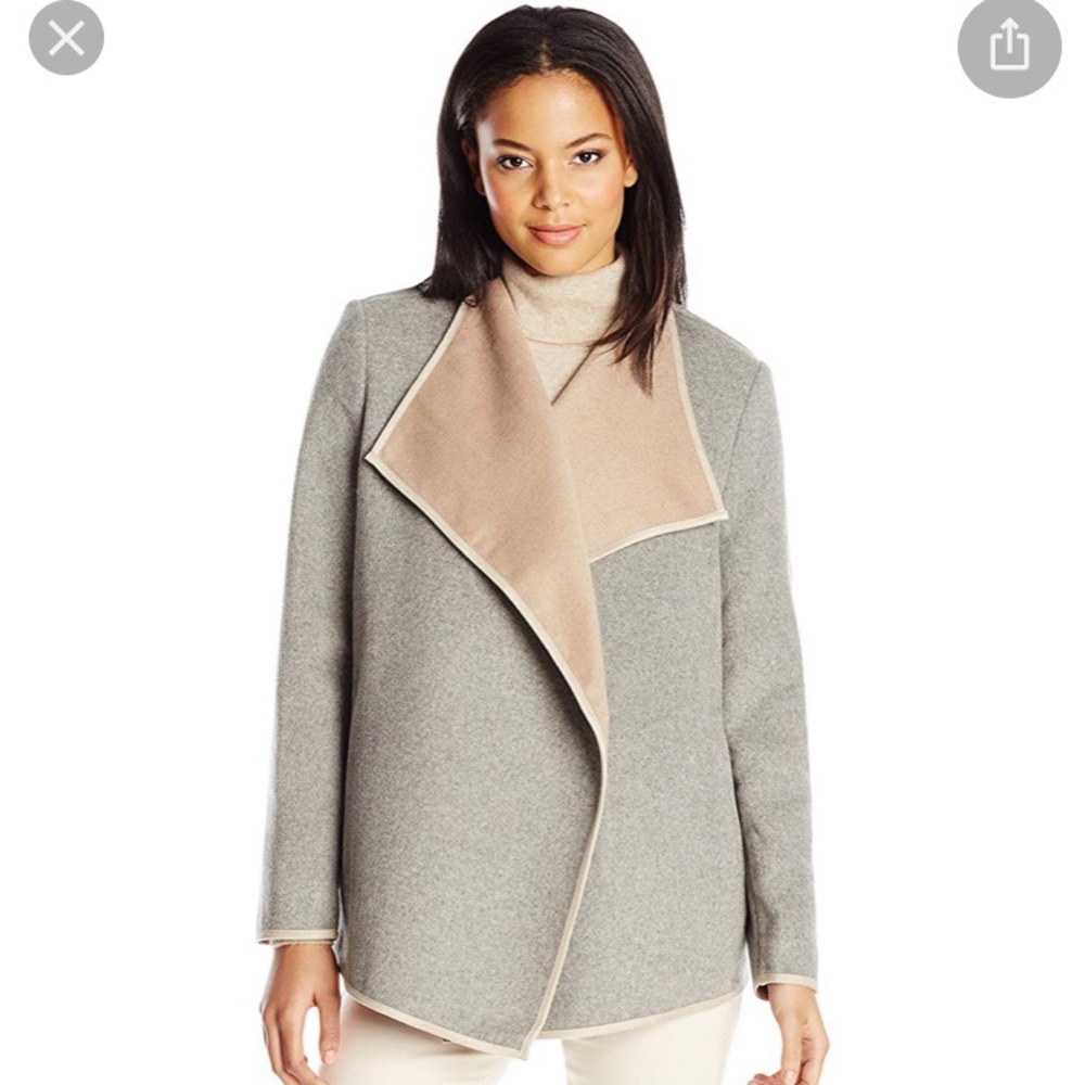 NYDJ Grey/Camel Coat  M